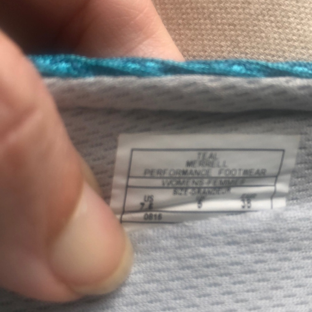 Merrell Women's Teal and Lime athleisure shoes - Picture 4 of 11